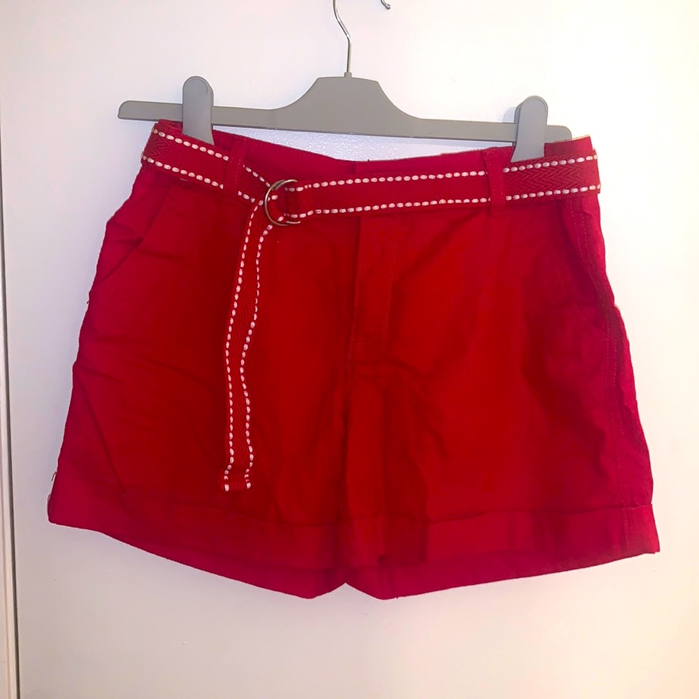 Faded glory red cuffed lined shorts size 4